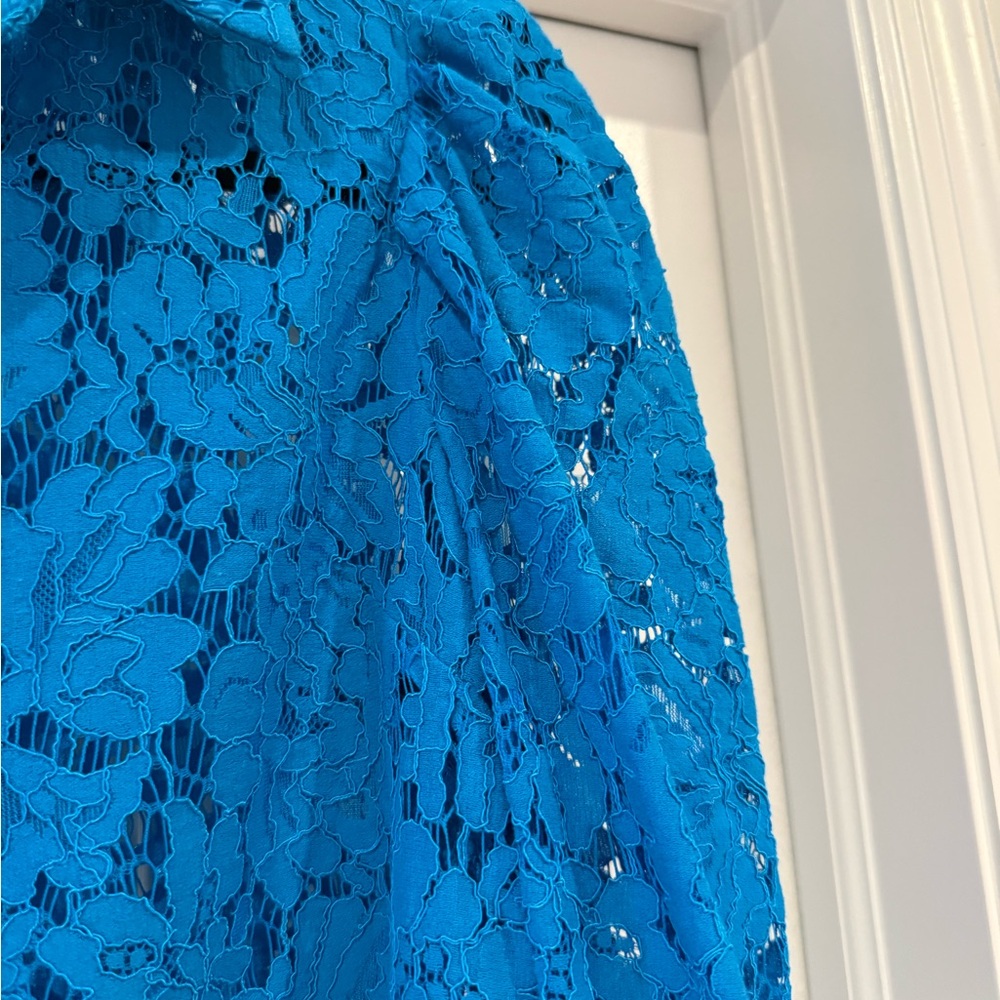 Generation Love Blue Lace Button Front Shirt - Picture 4 of 7